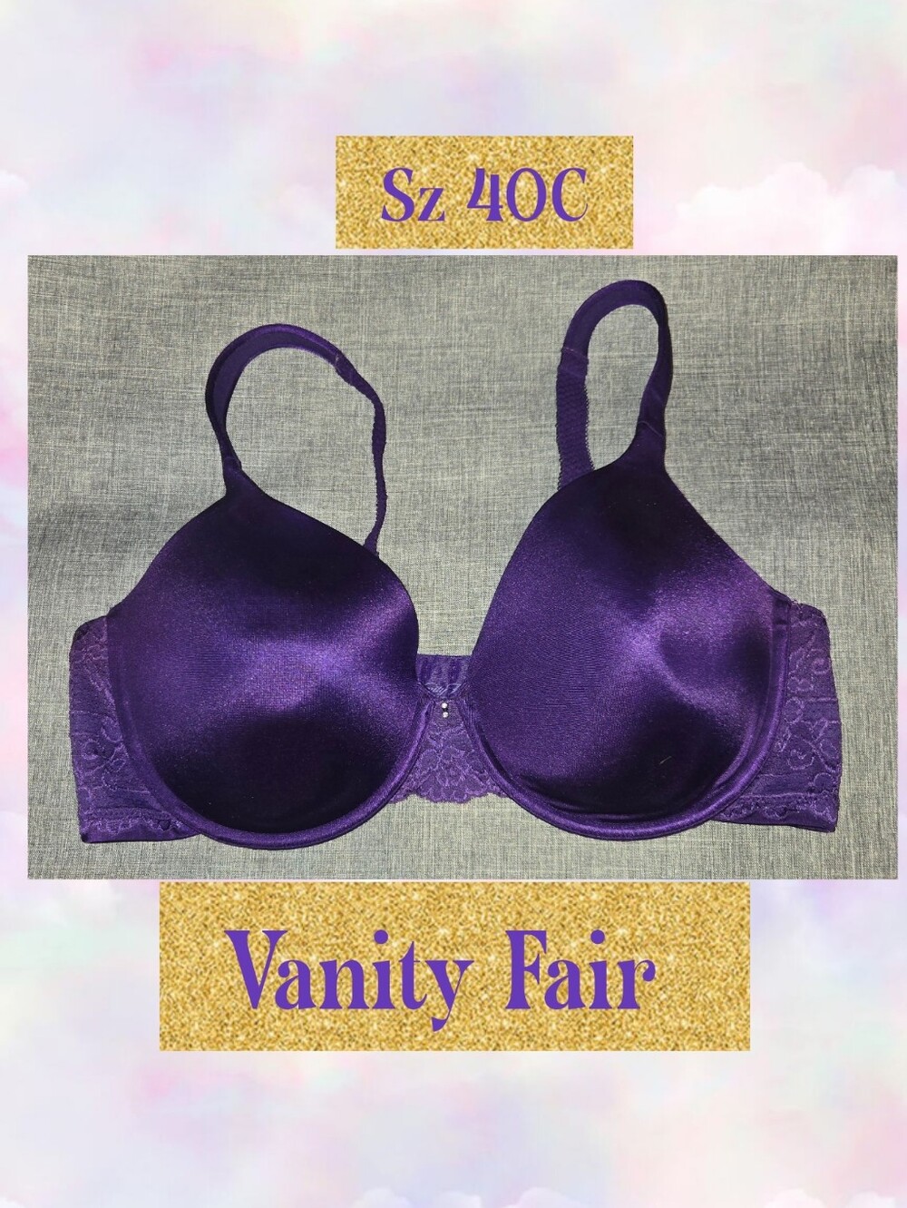 Vanity Fair Deep Purple Bra Sz 40C
